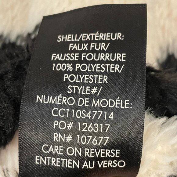 Last Chance! New Alice + Olivia Fawn Striped Faux Fur Jacket Black White M $395 - Picture 7 of 8